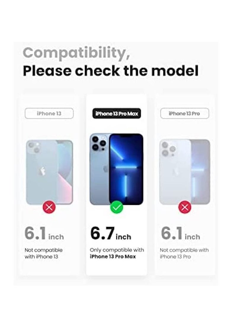 إيزي لايف جراب شفاف ٣ في ١ لهاتف ايفون ١٣ برو ماكس مزود بمصد ٤ زوايا لامتصاص الصدمات + عدسة كاميرا زجاجية مضادة للوهج + مسكه لليد مغناطيسيه - Image 5