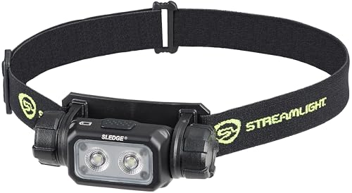 Streamlight 89019 Sledge 1000Lumen Max 600Lumen Standard 1800Candela Rechargeable LowProfile LED Headlamp with Elastic and Rubber Hard Hat Straps Black - Image 1
