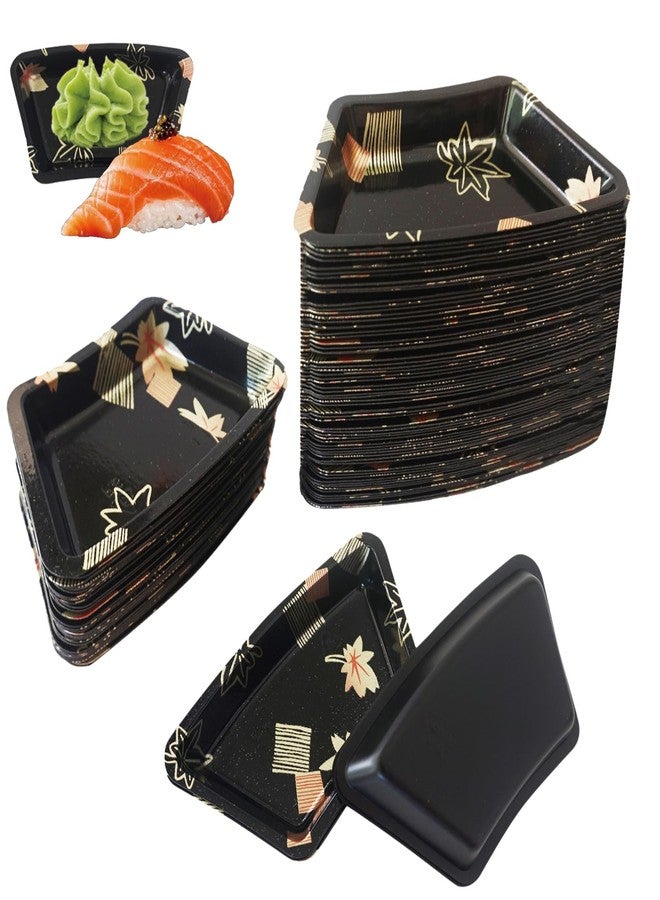 Proshopping 100PCS Dipping Sauce Dish, Disposable Small Sushi Tray, Mini Shell Shape Serving Plates, Plastic Condiment Seasoning Platter Side Dishes for Parties, BBQ, Restaurant - Image 1