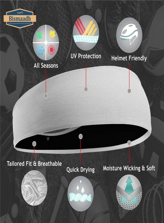 بسماد عصابة رأس رياضية مزدوجة الجوانب من بسماده للرجال والنساء - عصابة رأس رياضية ماصة للعرق للجري وركوب الدراجات والكريكيت وكرة القدم والتمارين الرياضية واليوغا والنادي الرياضي والأنشطة الرياضية - Image 2