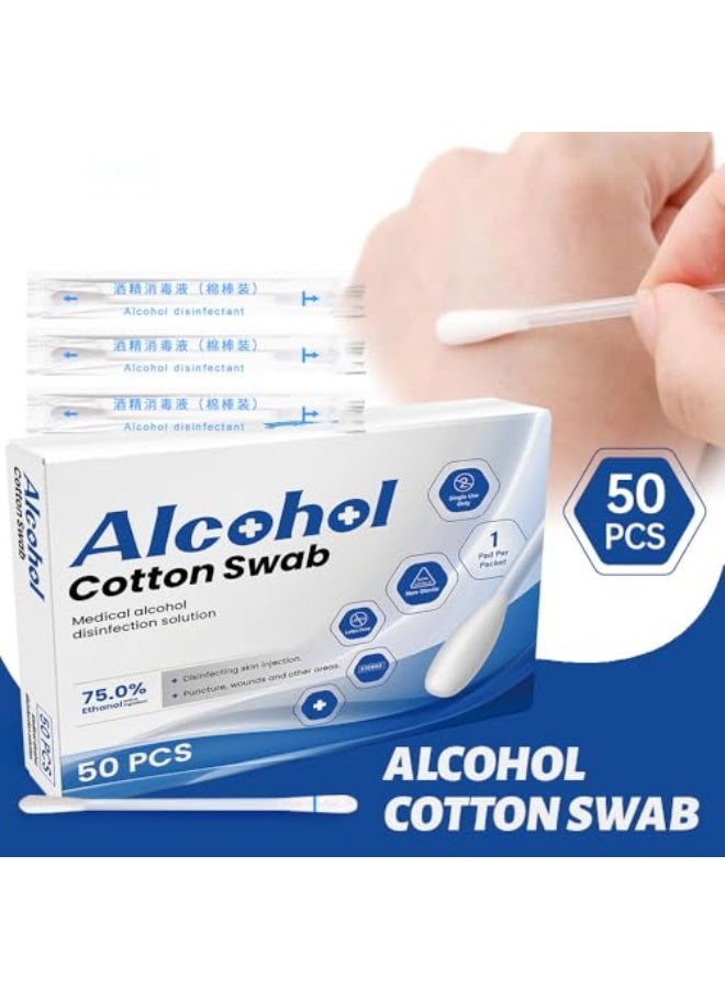 Sumifun 100 Pcs Iodophor cotton swabs & Alcohol Cotton Swabs Set, Disposable for Skin & Surface Cleaning, for Nasal Ears Bruise Travel Outside Emergency Medical Wound Care, Daily Cleaning, and Pet Care - Image 3