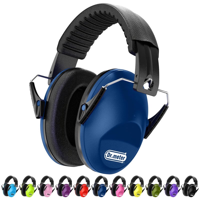Drmeter Ear Muffs for Noise Reduction SNR274 Noise Cancelling Headphones for Kids with Adjustable Headband Hearing Protection Earmuffs for Monster Truck Fireworks and Kids Autism Dark Blue