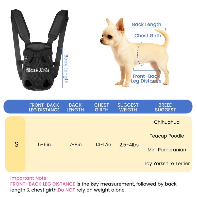 Mosago Dog Backpack Carrier with Thick Padded Bottom Support, Legs-Out Puppy Chest Carrier for Small Dogs 2.5â€“4 lbs, Adjustable Pet Front Carrier for Walking, Hiking, Camping, and Traveling - Image 5