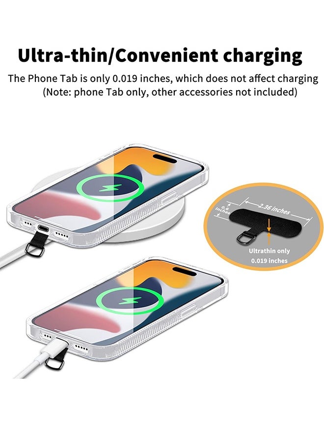 SUNDAREE Phone Tether Tab for iPhone, Cell Phone Lanyard Patch, Phone Strap Replacement Part for All Full Phone Cases (Black)  - Image 3