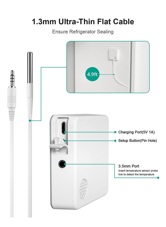 MOCREO WiFi Thermometer Freezer Alarm, Email Alert, App Notification, Data Record Export, No Subscription Fee, 2 Remote Wireless Temperature Sensors for Refrigerator, Freezer, Hot Tub - Image 4