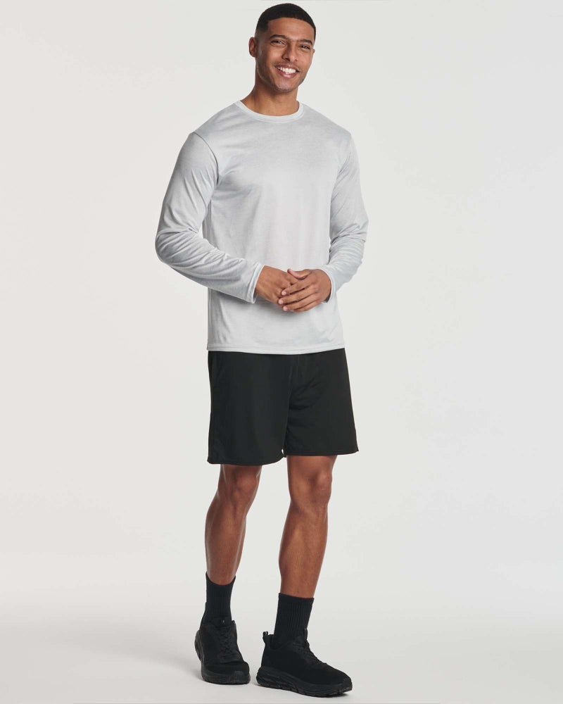 REALESSENTIALS Real Essentials 4 Pack: Mens Long Sleeve Dry Fit T Shirts Hiking Fishing Workout Gym Work Sun UPF 50 Wicking Running Tee, Set 3, Large - Image 5