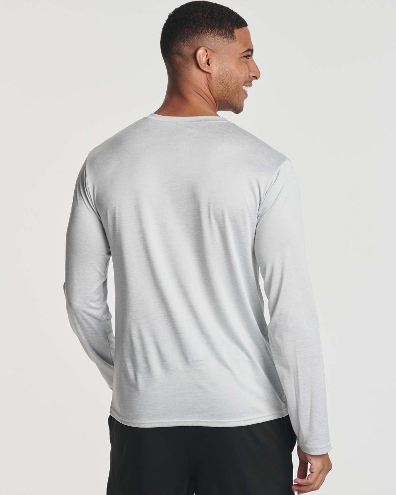 REALESSENTIALS Real Essentials 4 Pack: Mens Long Sleeve Dry Fit T Shirts Hiking Fishing Workout Gym Work Sun UPF 50 Wicking Running Tee, Set 3, Large - Image 3
