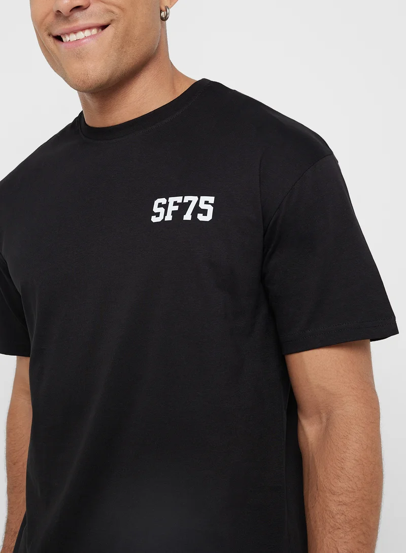 Seventy Five Graphic Print Oversized T-Shirt