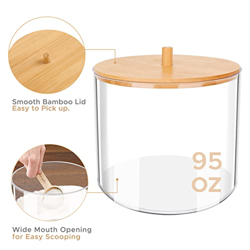 JYPS Large Capacity Laundry Pods Container with Bamboo Lid, Clear Acrylic Powder Detergent Containers for Pods, Scent Boosters & Powder, Laundry Room Organization decor, Airtight Storage Jars - Image 5