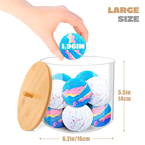 JYPS Large Capacity Laundry Pods Container with Bamboo Lid, Clear Acrylic Powder Detergent Containers for Pods, Scent Boosters & Powder, Laundry Room Organization decor, Airtight Storage Jars - Image 2