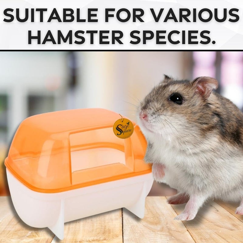 Sage Square حوض رمل للاستحمام للهامستر، الأقزام، الجربيل، الشينشيلا، الفئران - عزز نظافة حيوانك الأليف بأناقة، وقدم لحيواناتك الأليفة منطقة استحمام مريحة. - Image 3