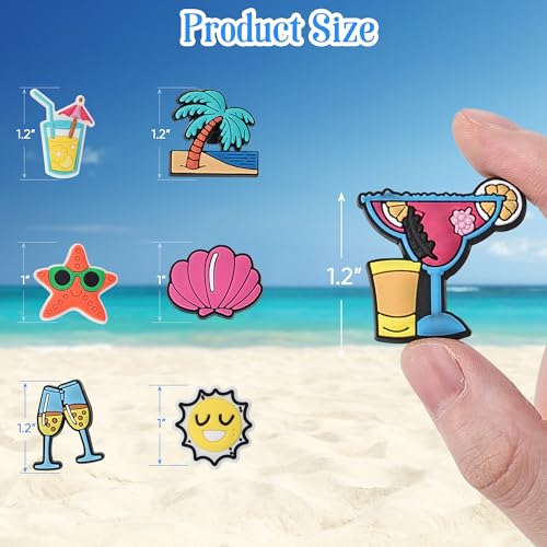 Ella & Emma 50pcs DIY Summer Charms for Bogg Bag, Boggbag Accessories Letters Flowers Baseball Beach Cute Decoration Bag Charms for Bogg Bag Rubber Tote Beach Bags - Image 4