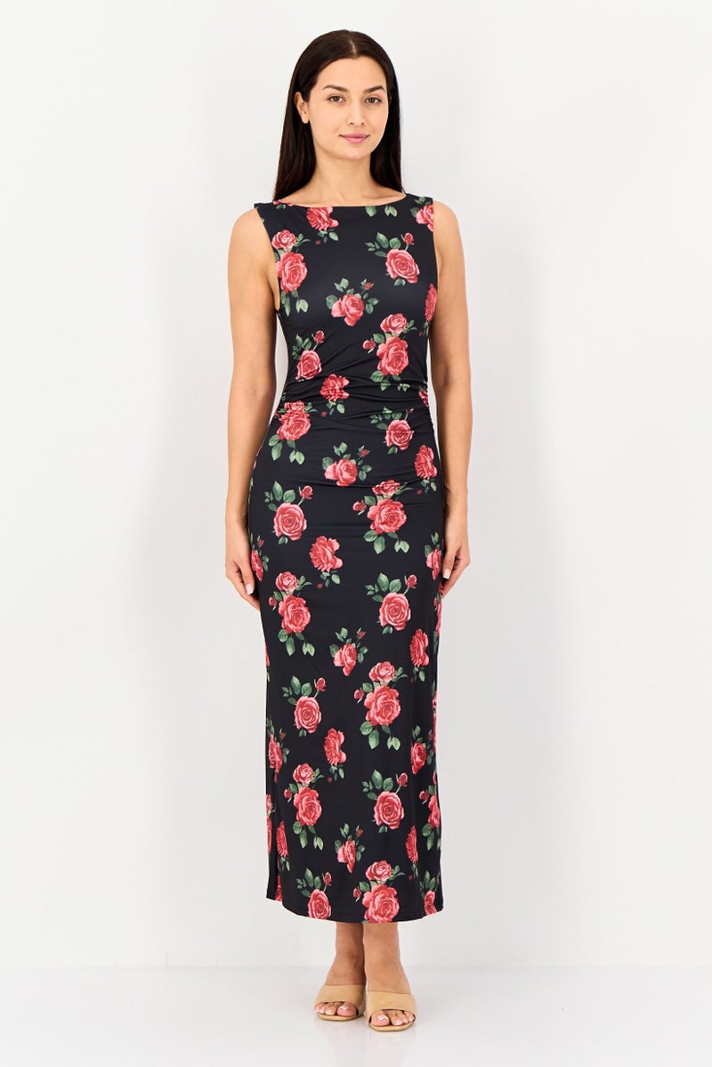 bebe Women Floral Print Maxi Dress, Multicolor - Image 1