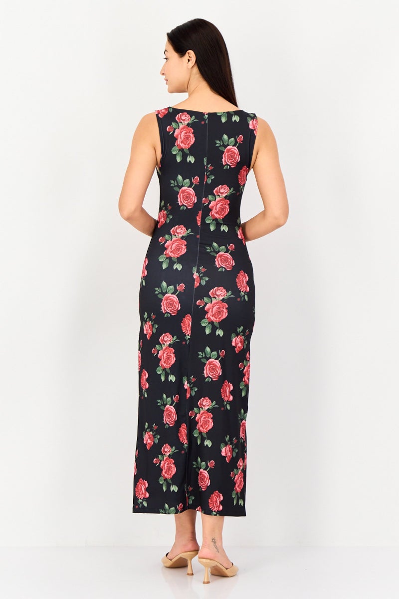 bebe Women Floral Print Maxi Dress, Multicolor - Image 4