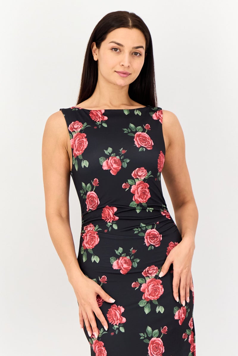 bebe Women Floral Print Maxi Dress, Multicolor - Image 2