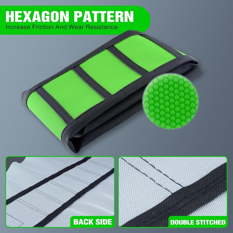 sawrain Universal Ribbed Gripper Dirt Bike Seat Cover - Black-Green - Image 5