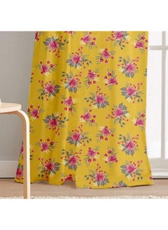 Lushomes Curtains 8 Feet Long Set Of 2, Door Curtains 8 Ft, Door Curtain, Curtains For Bedroom, Semi Sheer Curtains, Rod Pocket Curtains (Pack Of 2, 57X96 Inch, Yellow Flowers)  - Image 3