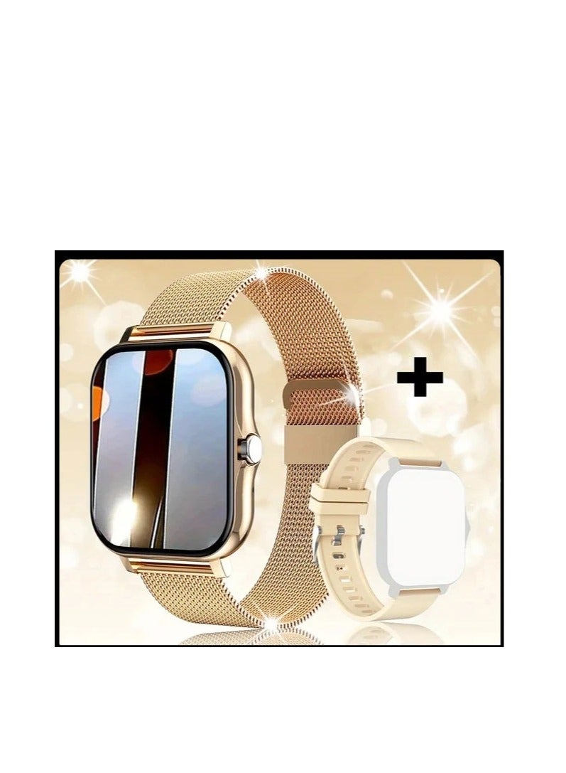 AROAQ Smart Watch, GoldSemilan Waterproof Fitness Tracker Watch, Bluetooth Calls Digital Smartwatch, Large Display Wristwatch Watches For Men And Womwn - Image 1