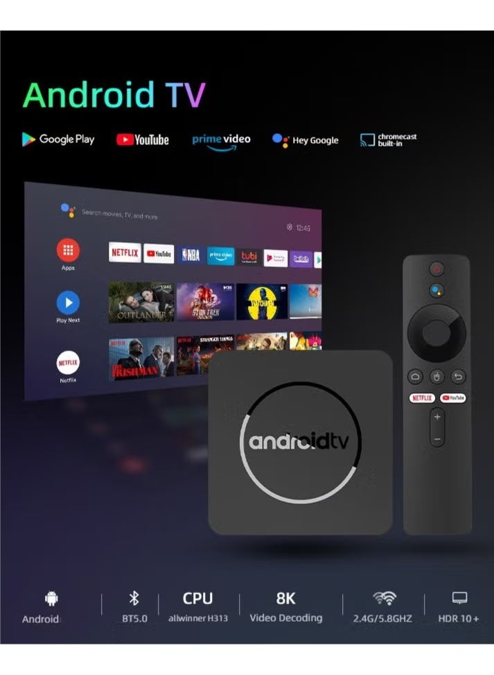 Android 14.0 TV Box, Dual Wi-Fi + Bluetooth, with Voice Bluetooth Remote - Image 4