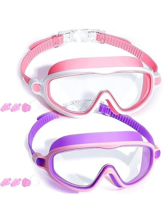 ZOXITY Kids Swim Goggles 2 Pack Anti-Fog Anti-UV Wide View Swimming Waterproof, no leakage,Goggles Pool Goggles for Kids 3-15 - Image 1
