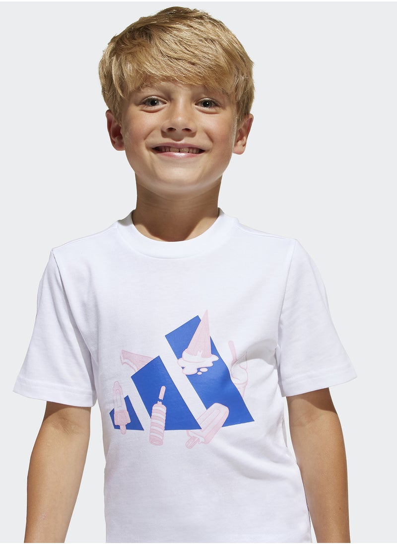 Adidas Kids Lounge Ice Graphic T-Shirt  - Image 4