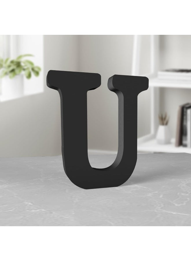 TPGP حرف خشبي أسود بطول 6 بوصات لتزيين الجدران، الحرف اليدوية، مشاريع حفلات المنزل (U) - Image 1