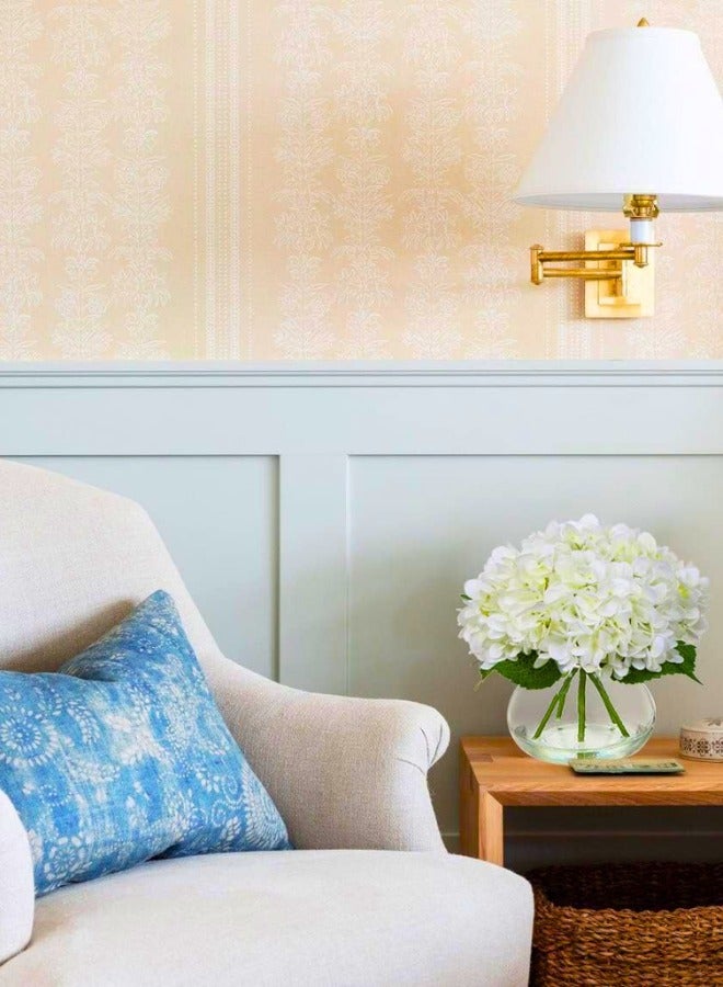 تشيس اب زهور الكوبية الاصطناعية مع مزهرية، تنسيقات زهور صناعية من الحرير الأبيض في مزهرية زجاجية مع ماء صناعي للمنزل والحمام والمكتب ورفوف مركزية وديكور حفلات الزفاف (أبيض) - Image 3