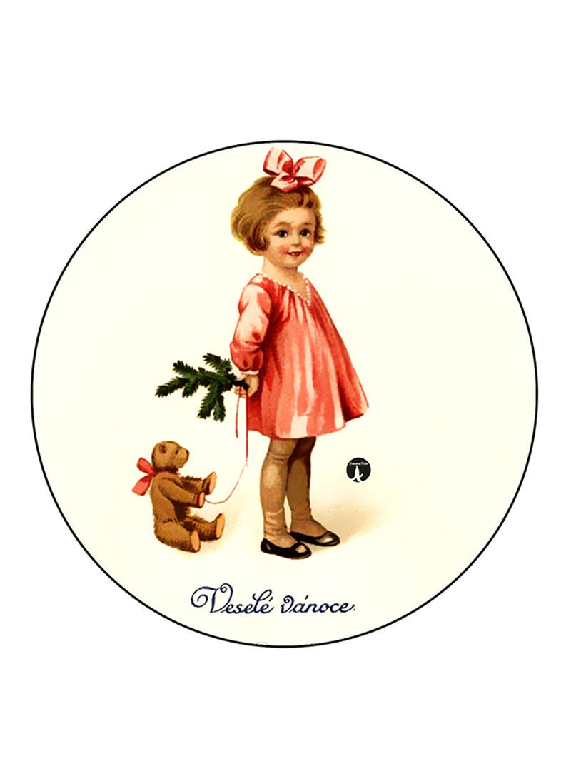 RKN Girl Printed Fridge Magnet  Round  Multicolour - Image 1
