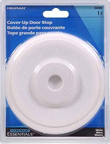 Hardware Essentials 852092 Self Adhesive Cover Up Wall Mount Door Stop White 5-3/8" - Image 2