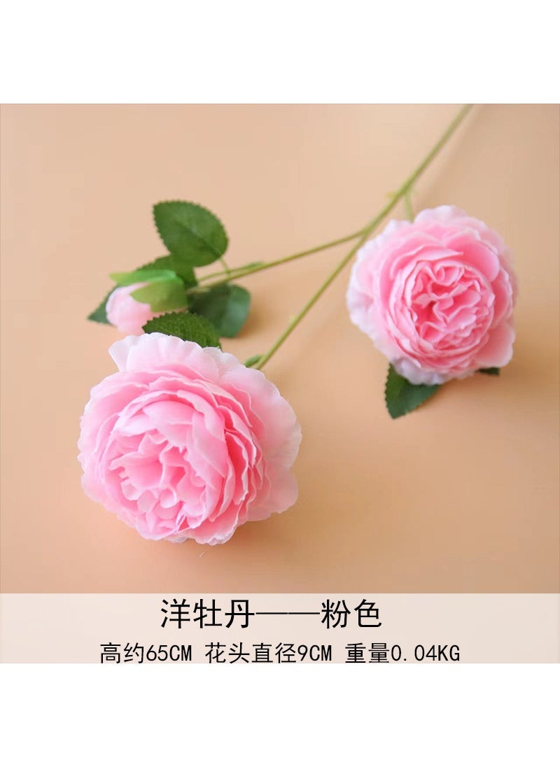 Generic Foreign peony Brazil rose wedding artificial flower artificial flower home base dress props wholesale Pink 
