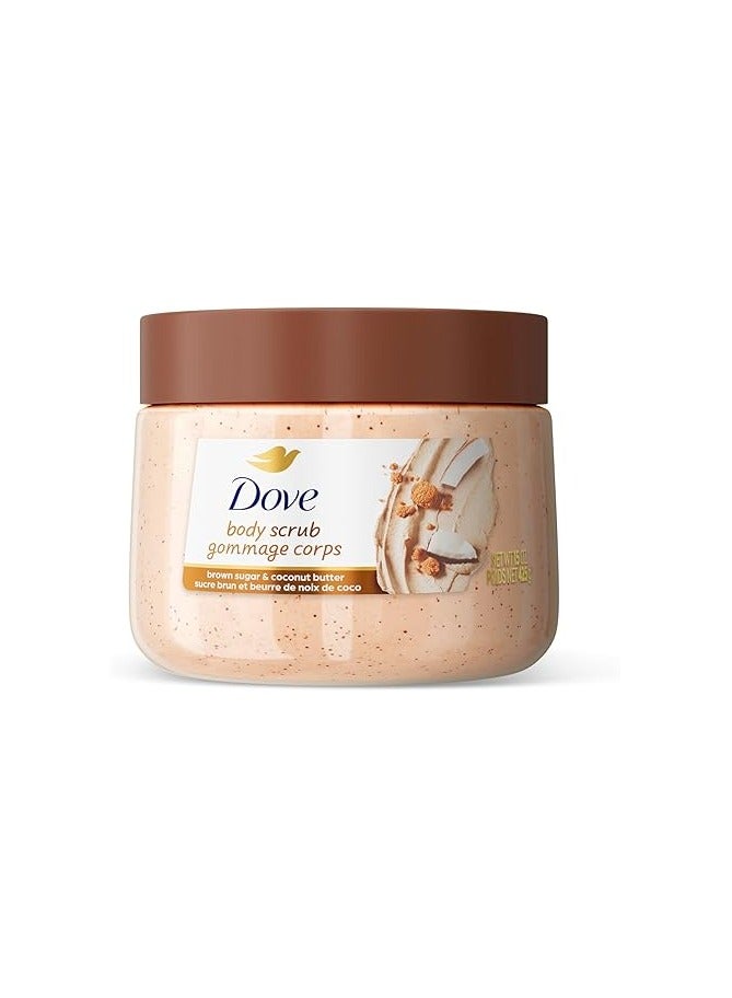 Dove Brown Sugar and Coconut Butter Body Scrub Exfoliates and Deeply Nourishes for Smooth, Radiant Skin 15 oz