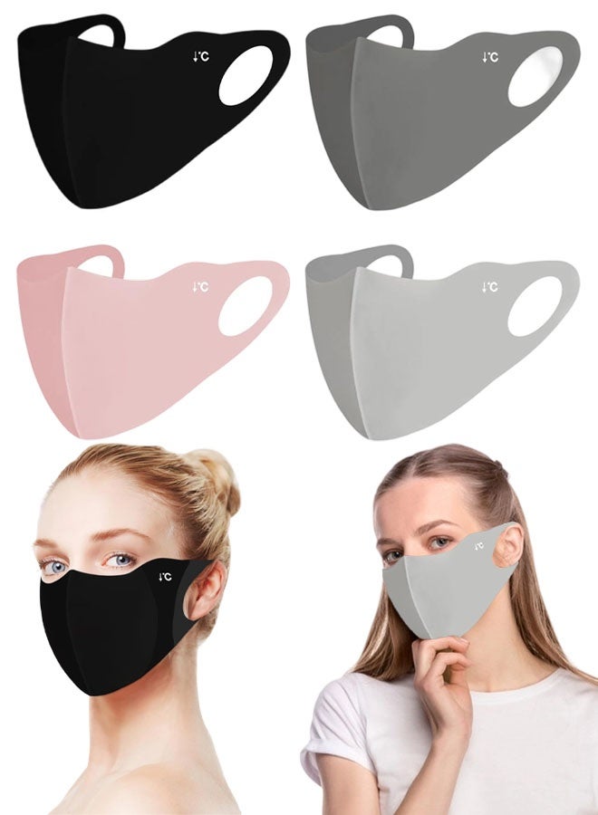 4 PCS Breathable Washable Reusable Sun Face Mask For Women Men, sunscreen UV Face Shield For Hiking Riding Exercise - Image 1