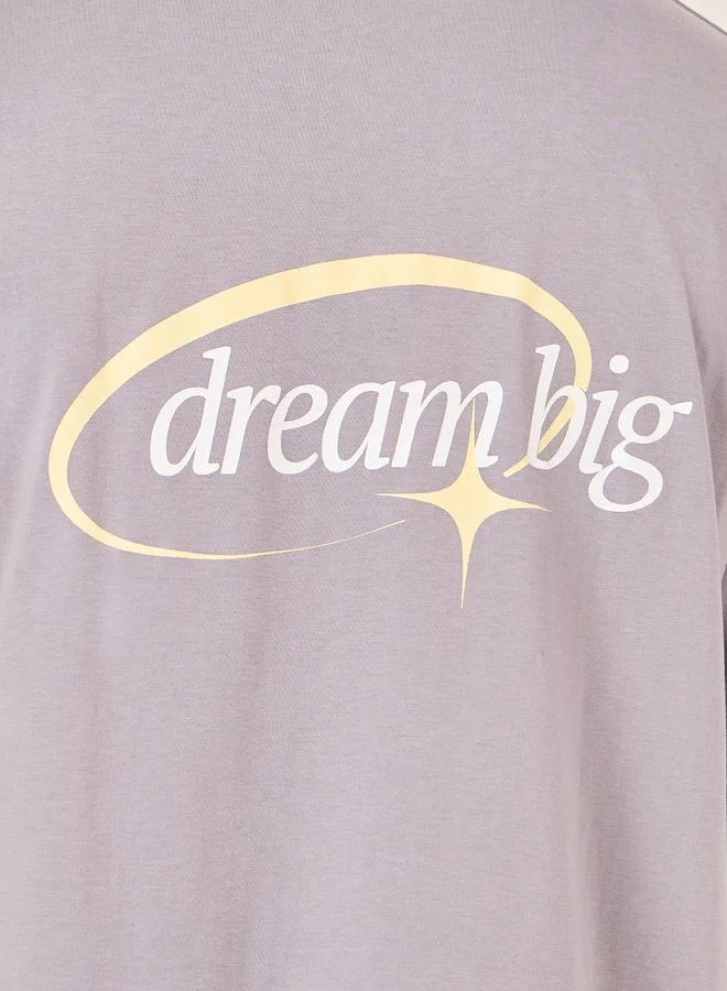 Styli Styli Embroidery Detail Oversized T-Shirt with Back Print
