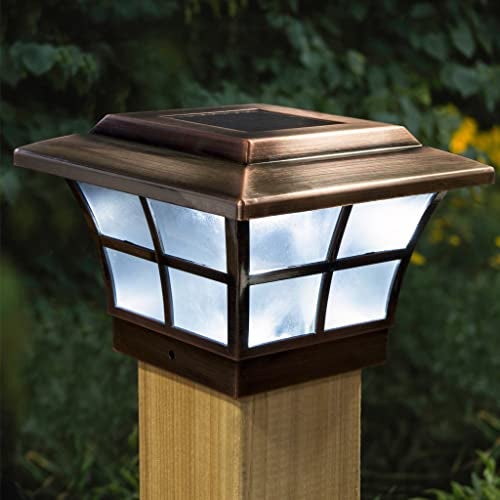 Classy Caps SL079C Prestige Solar Post Cap - Copper, High-Performance LED, Fits 3.5x3.5 & 4x4 Posts, Durable Electroplated Copper, Weather-Resistant, Ideal for Outdoor, Warm & Cool Light Modes - Image 2