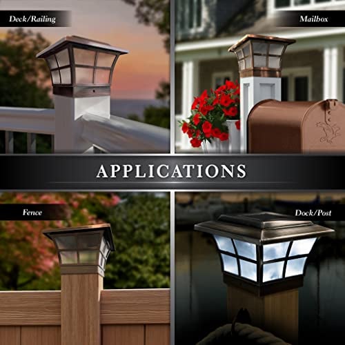 Classy Caps SL079C Prestige Solar Post Cap - Copper, High-Performance LED, Fits 3.5x3.5 & 4x4 Posts, Durable Electroplated Copper, Weather-Resistant, Ideal for Outdoor, Warm & Cool Light Modes - Image 5
