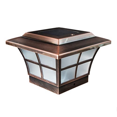 Classy Caps SL079C Prestige Solar Post Cap - Copper, High-Performance LED, Fits 3.5x3.5 & 4x4 Posts, Durable Electroplated Copper, Weather-Resistant, Ideal for Outdoor, Warm & Cool Light Modes - Image 1