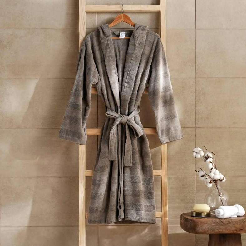 Pan Home Velora Hooded Bathrobe S/M-Anthracite - 212AAI9900246 - Image 1