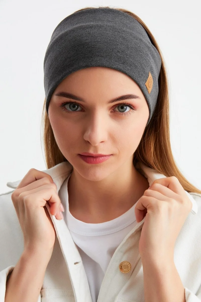 بوتيكجيز Smoked Women's Cotton Thermal, Non-Slip, Sweatproof, Ultra Light, Sports Hair Band Bandana Buff