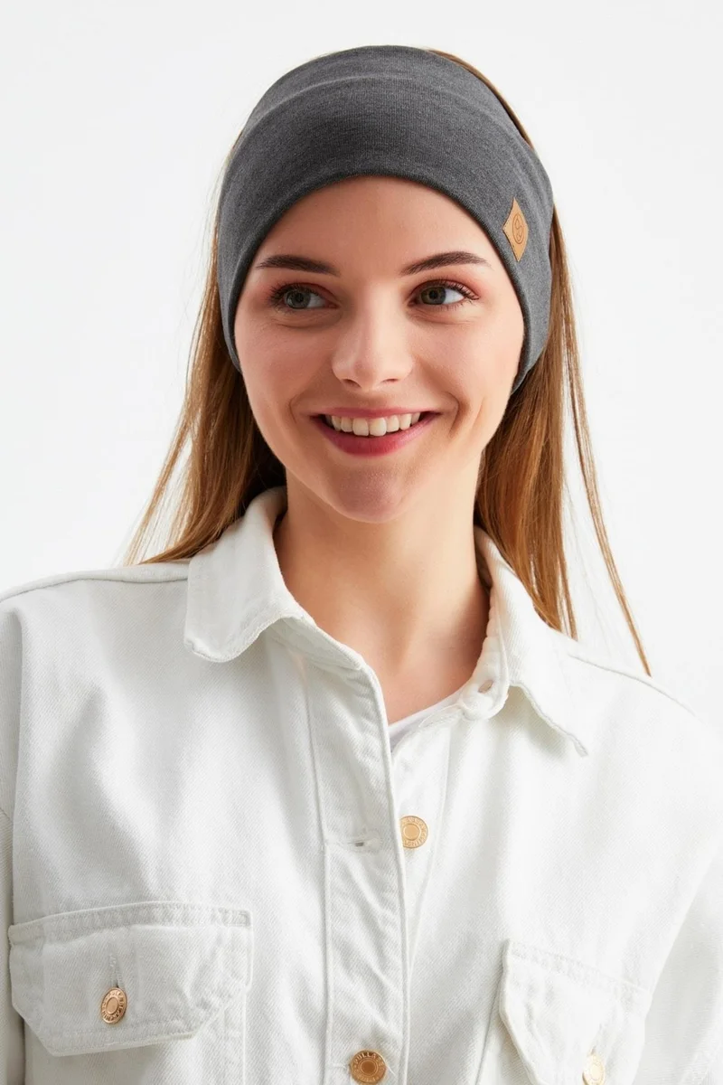 بوتيكجيز Smoked Women's Cotton Thermal, Non-Slip, Sweatproof, Ultra Light, Sports Hair Band Bandana Buff