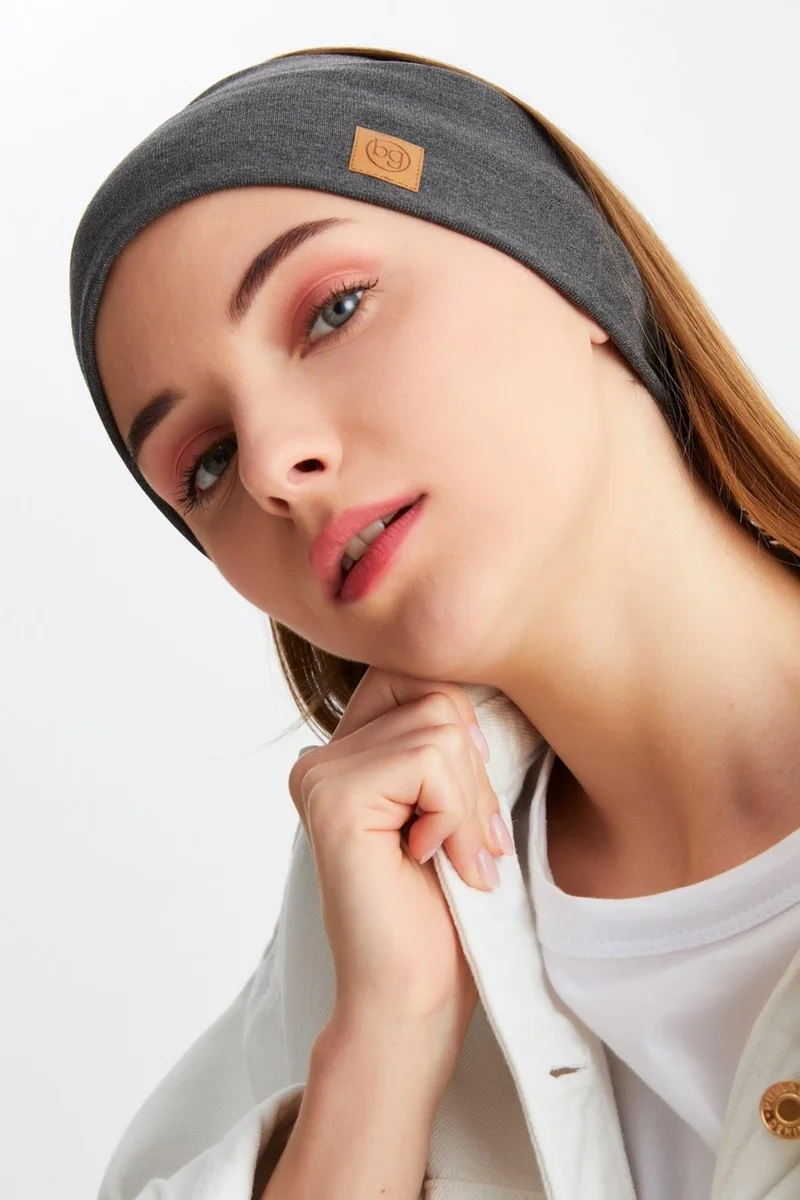 بوتيكجيز Smoked Women's Cotton Thermal, Non-Slip, Sweatproof, Ultra Light, Sports Hair Band Bandana Buff