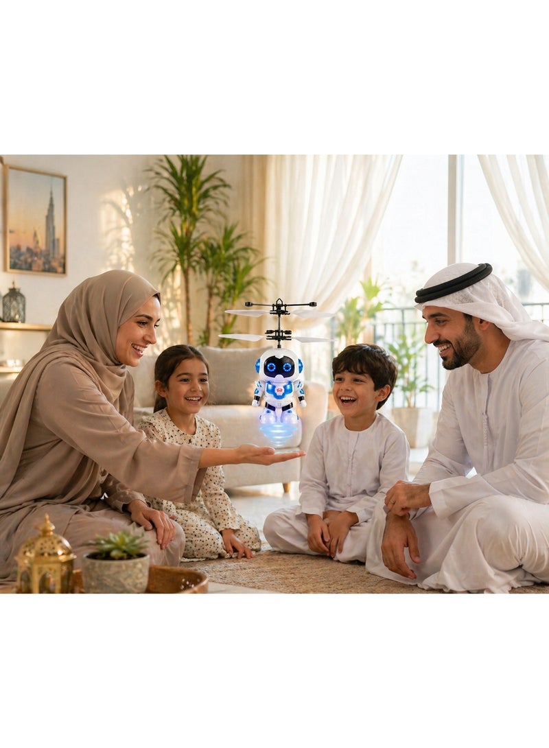 لعبة روبوت طائر للأطفال بتحكم بالإشارة – مروحية صغيرة بإضاءة LED وشحن USB - Image 3