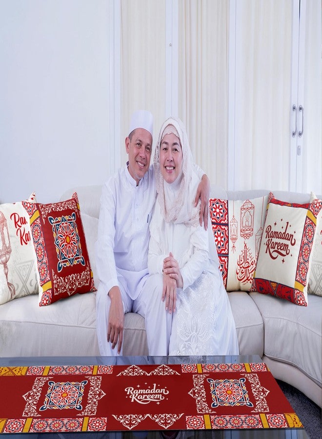 OLEEK Ramadan Decorations for Home 2026 Set -4 Ramadan Pillow Covers 18x18 & Ramadan Table Runner - Ramadan Table Decor - Ramdan Decor - Ramadan Decorations for Table - Ramdan Gifts - Image 4