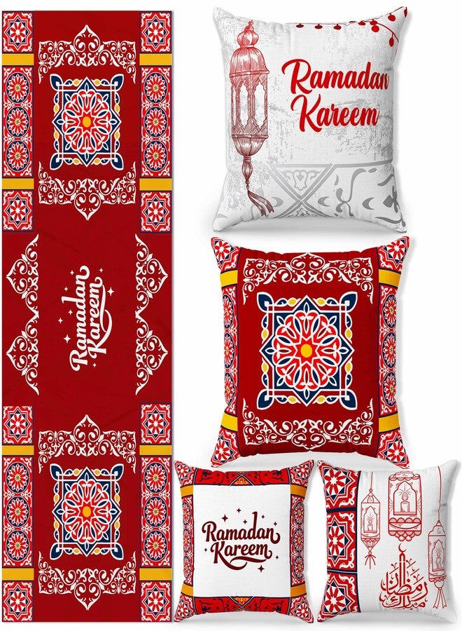 OLEEK Ramadan Decorations for Home 2026 Set -4 Ramadan Pillow Covers 18x18 & Ramadan Table Runner - Ramadan Table Decor - Ramdan Decor - Ramadan Decorations for Table - Ramdan Gifts - Image 1
