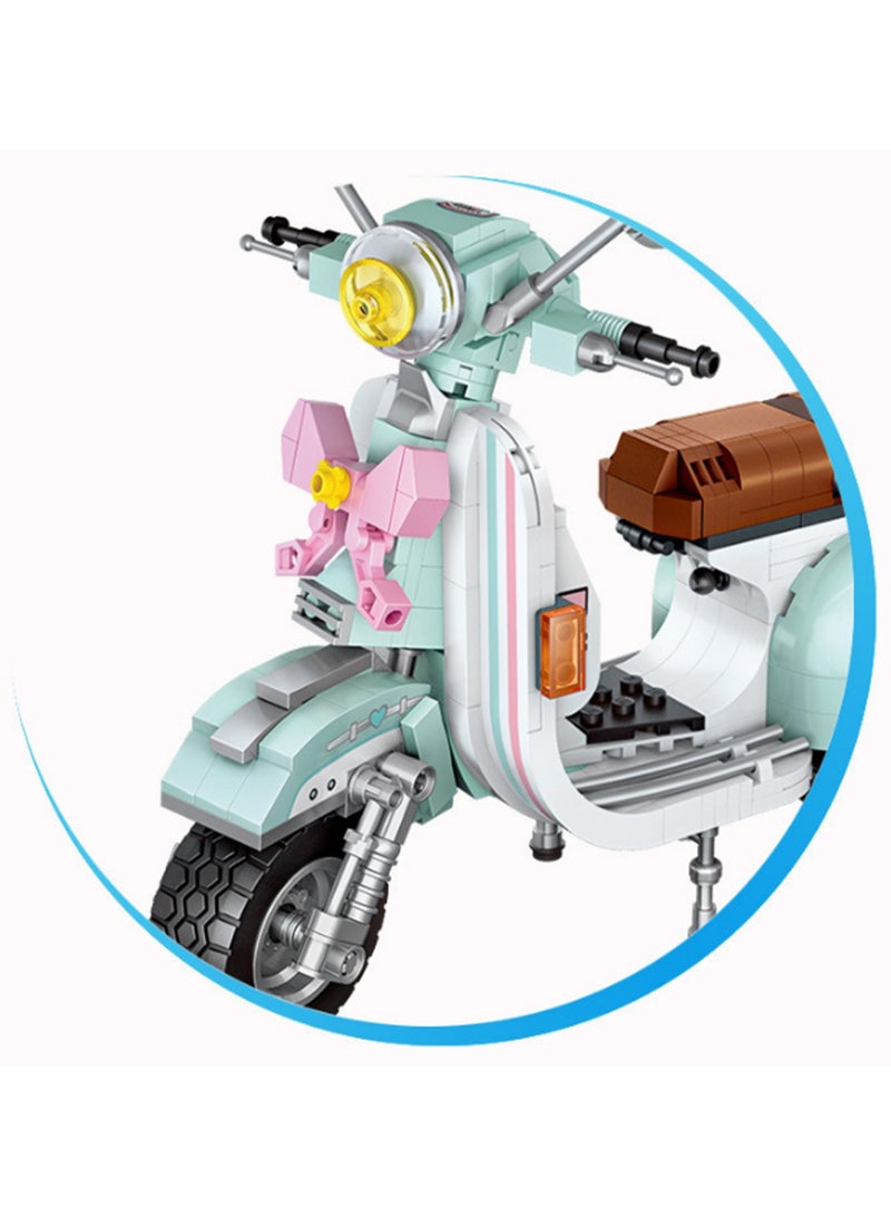 673 Pieces Of Mini Flower Balloon Motorcycle Model Set Building Blocks Creative Diy Simulation Collection Building Assembly Toys Children Adult Home Decoration - Image 4