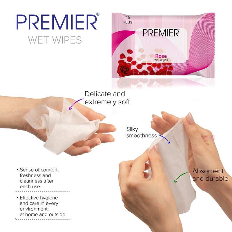 Premier Wet Wipes 10 Pulls per Pack Pack of 4 Assorted Refreshing Wipes AlcoholFree No Harmful Chemicals - Image 4