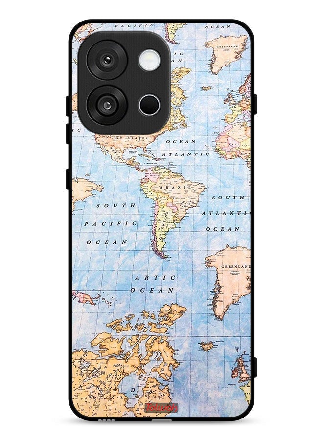Tolwak OnePlus 13T Protective Case Cover World Map - Image 1