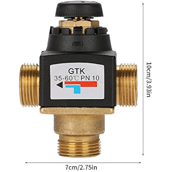 general THERMOSTATIC MIXING VALVE, 3-WAY DN20 MALE THREAD BRASS THERMOSTAT MIXING VALVE FOR SOLAR WATER HEATER - Image 3