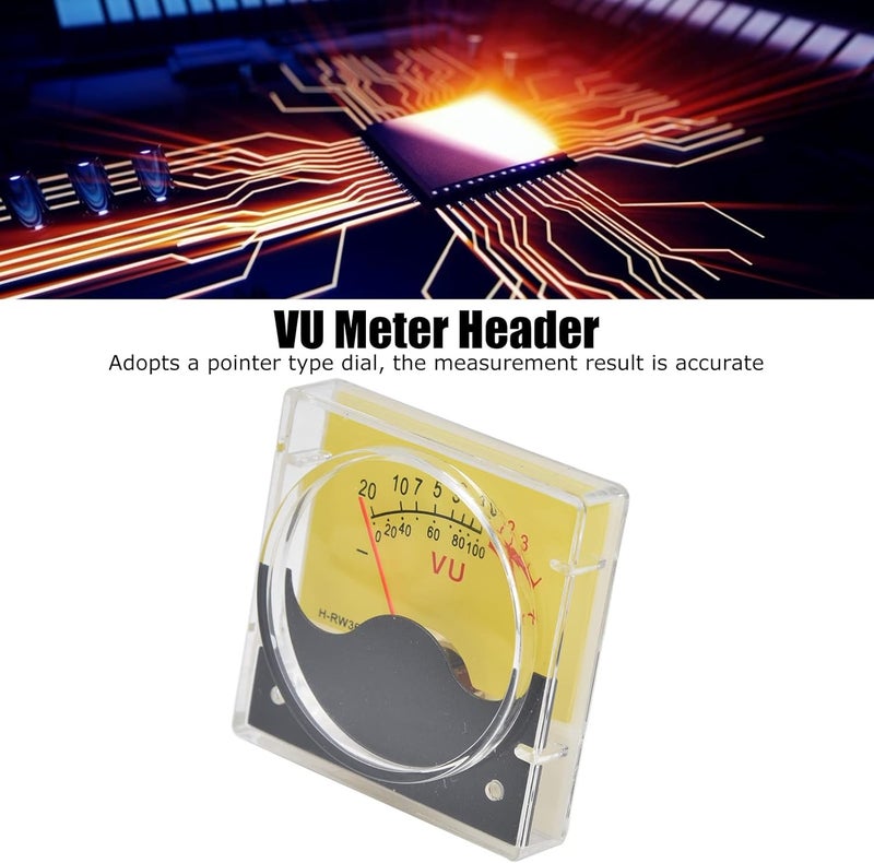 TS - R36W Pointer Type VU Meter, High Accuracy DB VU Meter Head, 500uA Analog Audio Level Indicator for DIY Recording Studio Home Car Sound System, Yellow Dial Without - Image 2