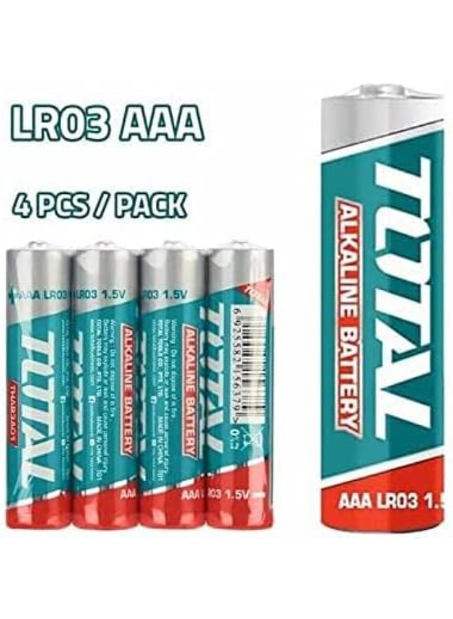 TOTAL Alkaline AAA Batteries 1.5V LR03 – Pack of 4 High-Performance Long-Lasting Power Cells for Electronics, Toys, Remotes, and Devices - Image 2