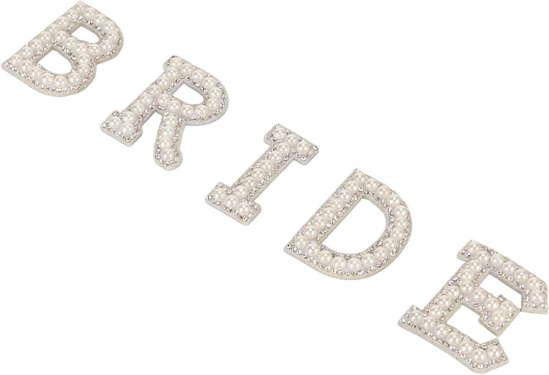 5PCS Rhinestone Letter Patches, Sparkling Pearl Sew On Letters, Self Adhesive Shimmering Rhinestones with Secure Fit, Ideal for Clothing, Dresses & Jackets - Image 2